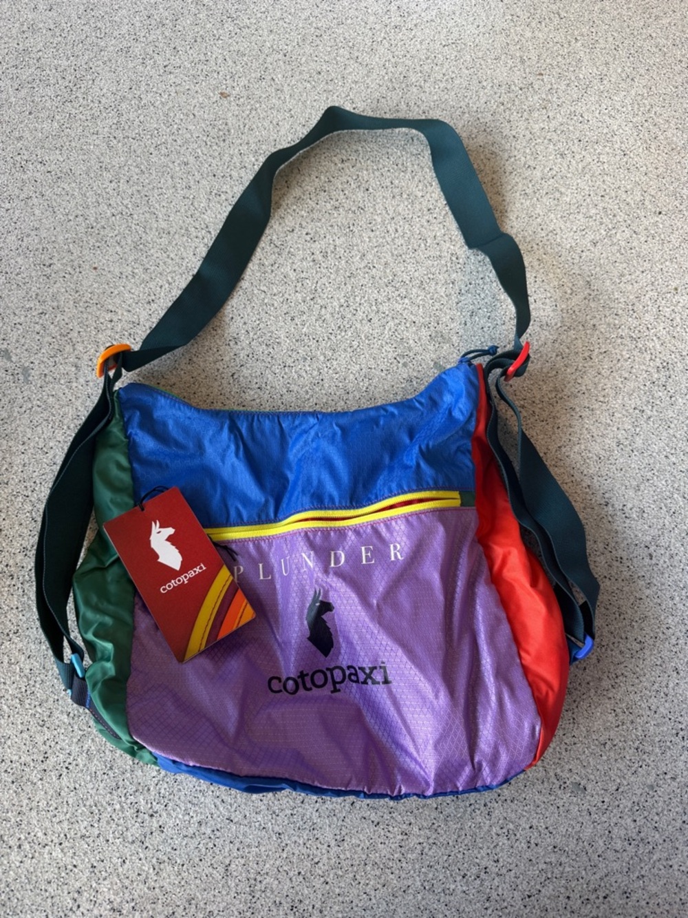 cotopaxi Plunder Red with Navy, Green & Gray Crossbody Messenger Bag